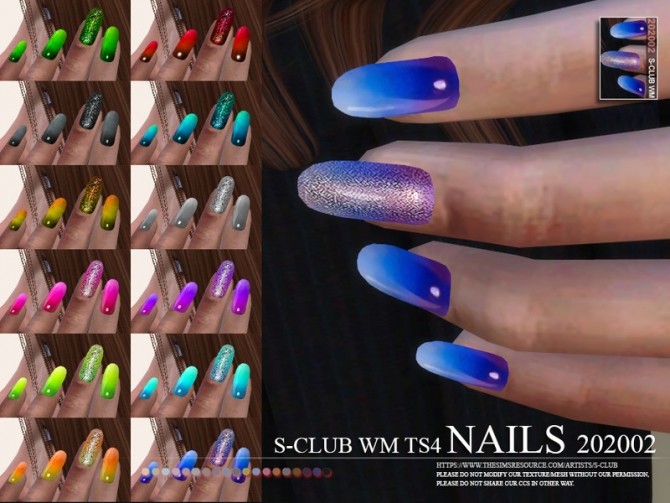 Sims 4 Nails 202002 by S Club WM at TSR