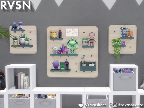 Sims 4 Peg To Differ Pegboard Series by RAVASHEEN at TSR