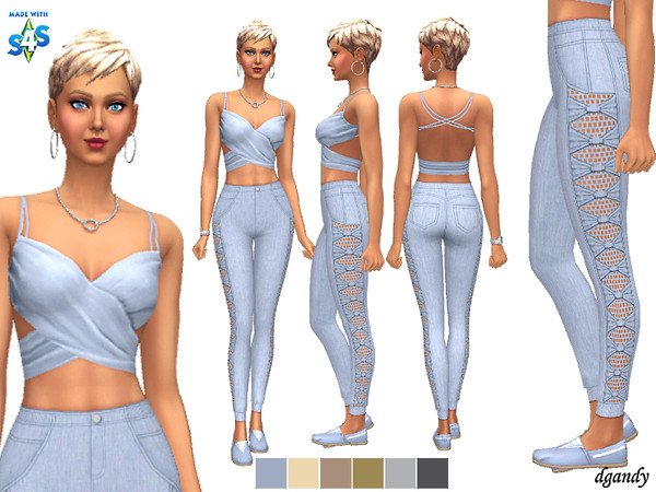 Sims 4 Jeggings and Top Set by dgandy at TSR