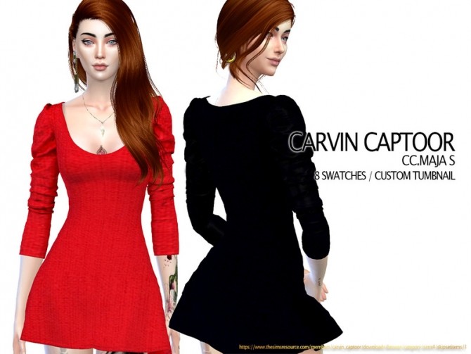Sims 4 Maja S dress by carvin captoor at TSR