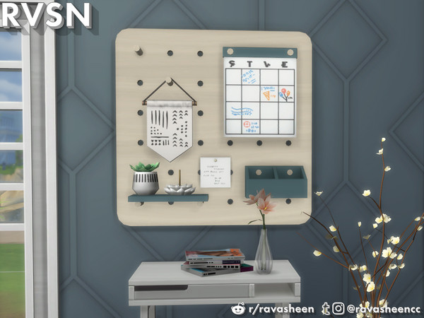 Sims 4 Peg To Differ Pegboard Series by RAVASHEEN at TSR
