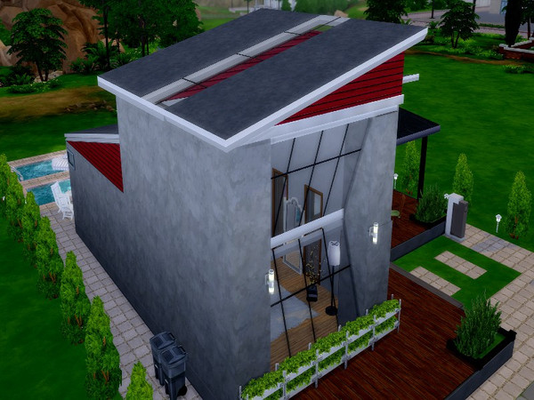 Sims 4 Carmen modern family house by GenkaiHaretsu at TSR