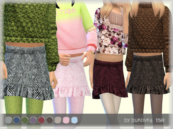 Sims 4 Frill Skirt by bukovka at TSR