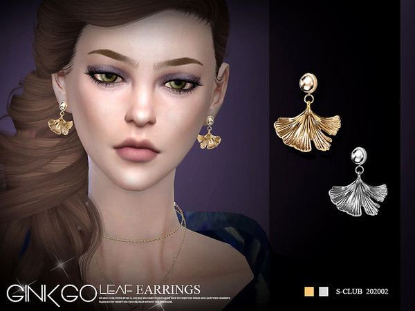 Sims 4 EARRINGS 202002 by S Club LL at TSR