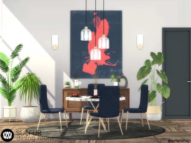 Sims 4 Sulfur Dining Room by wondymoon at TSR