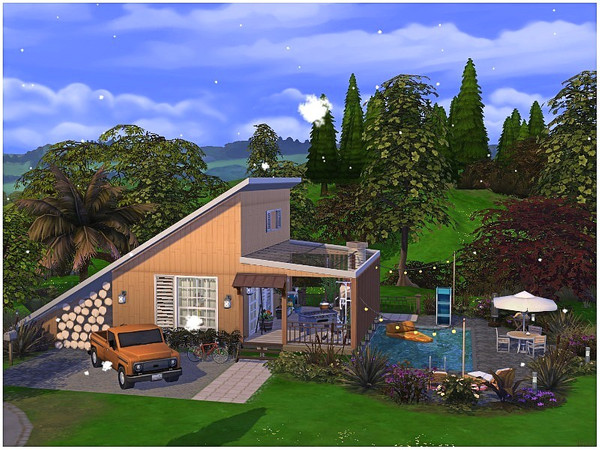 Sims 4 White Wood tiny house by lotsbymanal at TSR