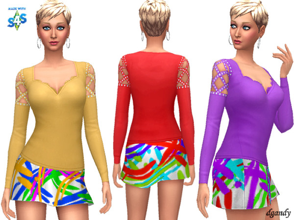 Dress 20200201 by dgandy at TSR » Sims 4 Updates