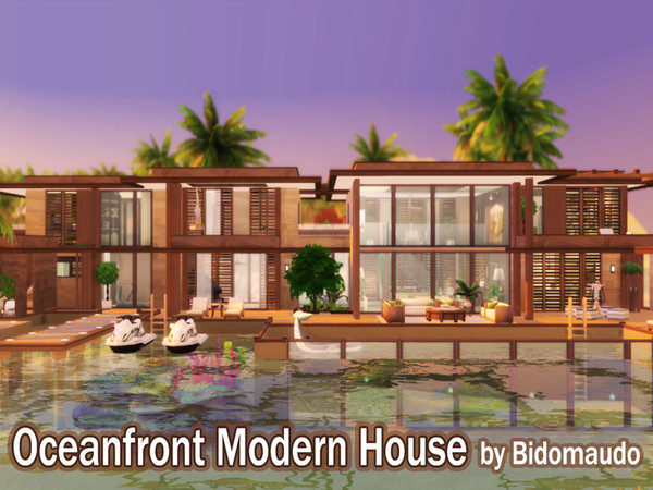 Sims 4 Oceanfront Modern House by Bidomaudo at TSR