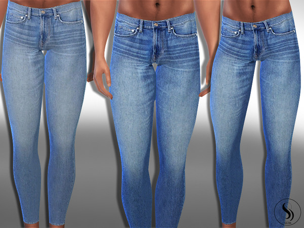 Sims 4 Male Sims Blue Ankle Jeans by Saliwa at TSR