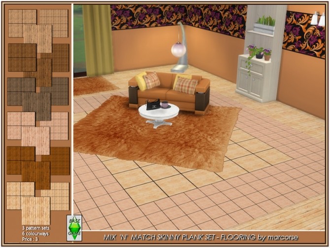 Sims 4 Mix n Match Skinny Plank Flooring by marcorse at TSR