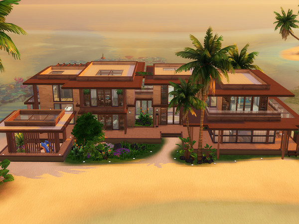 Sims 4 Oceanfront Modern House by Bidomaudo at TSR