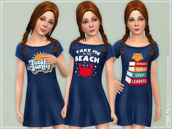 Sims 4 Girls Dresses Collection P135 by lillka at TSR