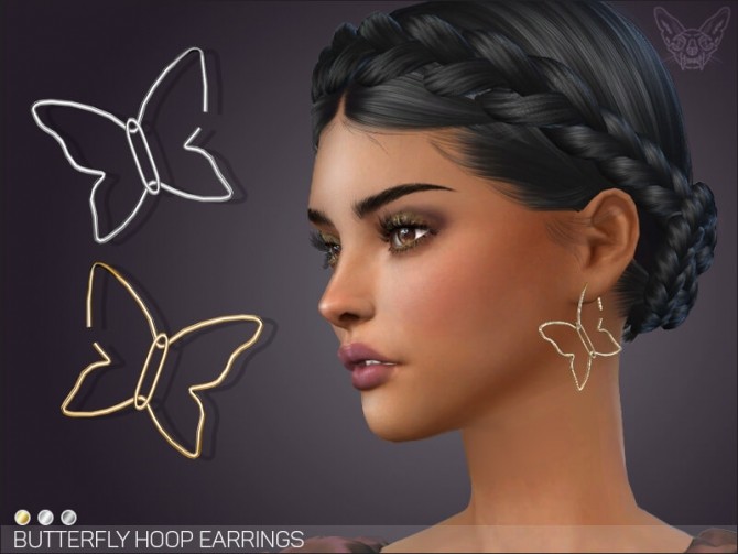 Sims 4 Butterfly Hoop Earrings at Giulietta
