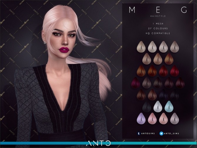 Sims 4 Meg Hairstyle by Anto at TSR