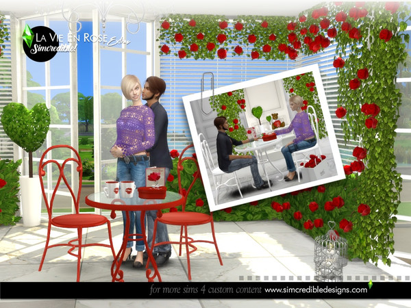 Sims 4 La vie en rose extras by SIMcredible at TSR
