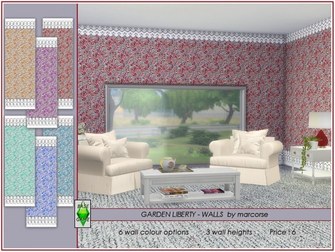 Sims 4 Garden Liberty Walls by marcorse at TSR