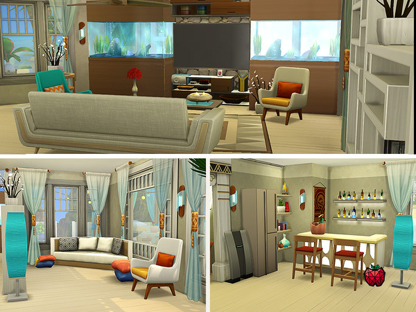 Sims 4 Coral house no cc by melapples at TSR