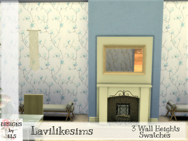 Sims 4 Magnolia Walls by lavilikesims at TSR