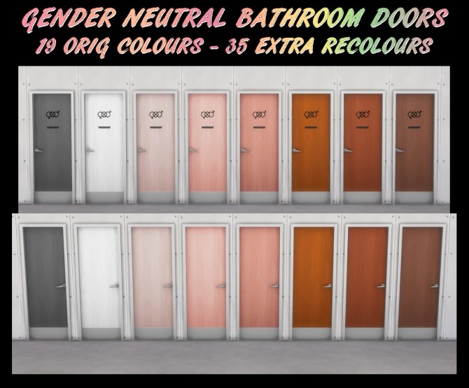 Sims 4 54 Gender Neutral Bathroom Doors by Simmiller at TSR