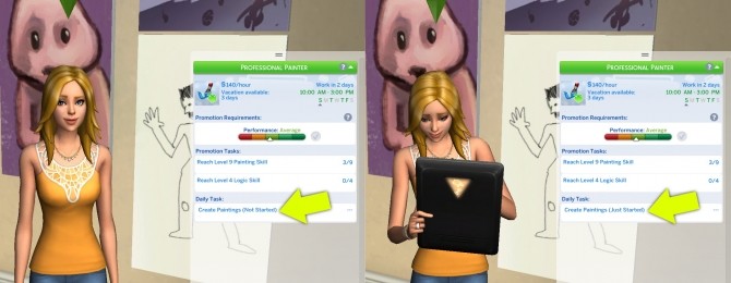 Sims 4 Use Sketchpad for Painter Daily Task Fix by FerrisWheelable at Mod The Sims
