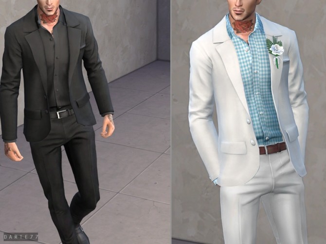 Sims 4 Mens Slim Fit Suit Set by Darte77 at TSR