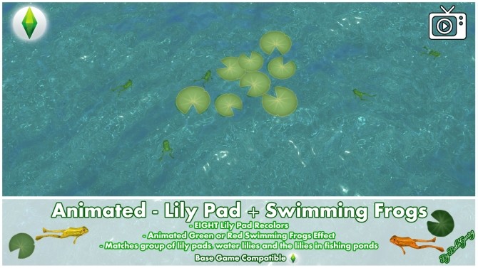 Sims 4 Animated Lily Pad + Swimming Frogs by Bakie at Mod The Sims