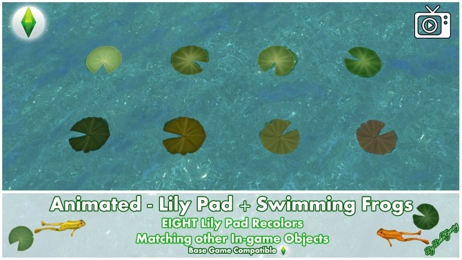 Sims 4 Animated Lily Pad + Swimming Frogs by Bakie at Mod The Sims