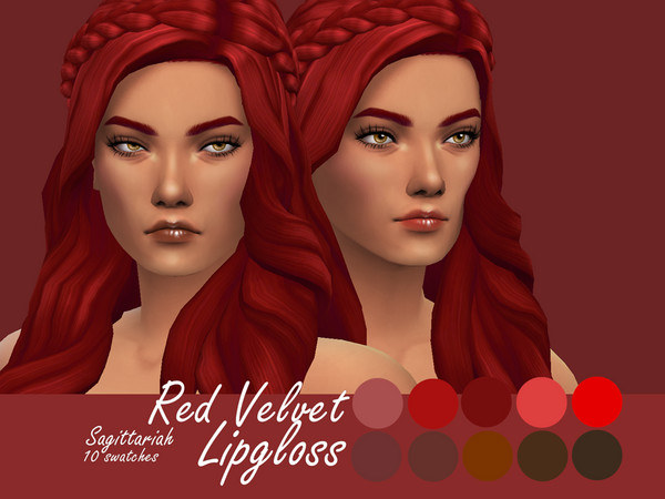 Sims 4 Red Velvet Lipgloss by Sagittariah at TSR