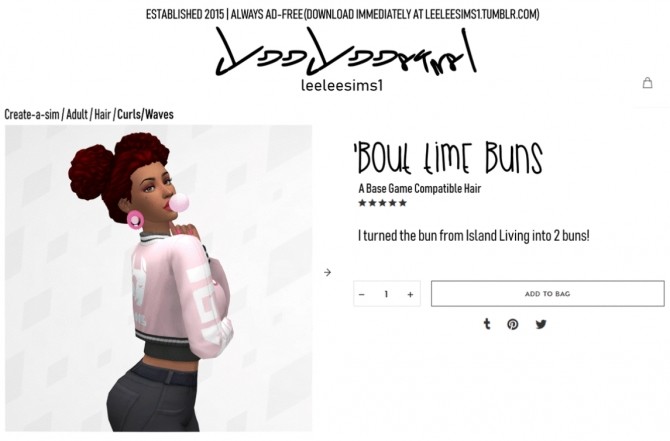 Sims 4 Bout Time Buns Hair at leeleesims1