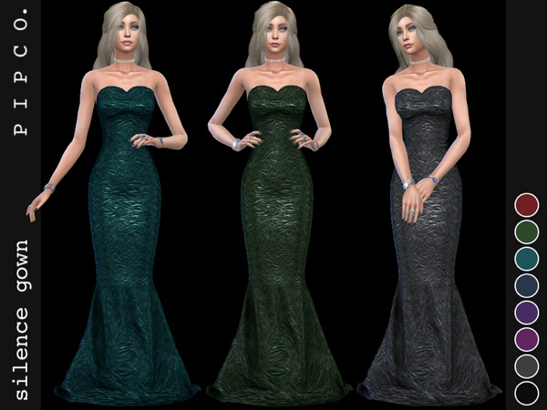 Sims 4 Silence gown by Pipco at TSR