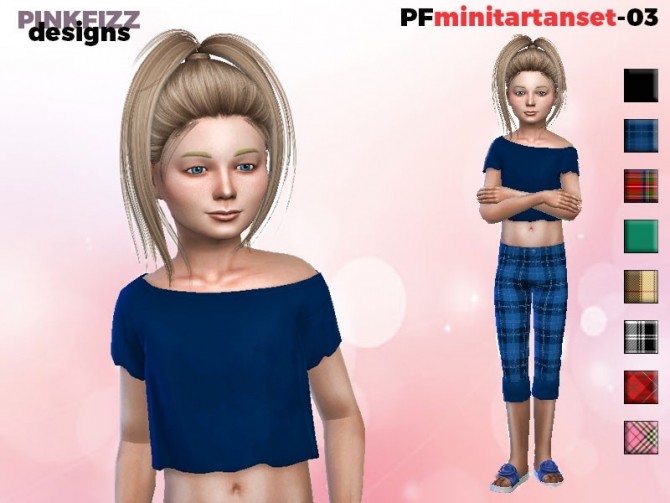 Sims 4 Mini Tartan Set S03 by Pinkfizzzzz at TSR