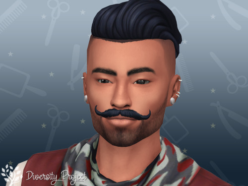 Sims 4 Mustache and 3days stubble at Sims 4 Diversity Project