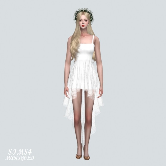 Sims 4 Wedding Mini Dress V2 at Marigold