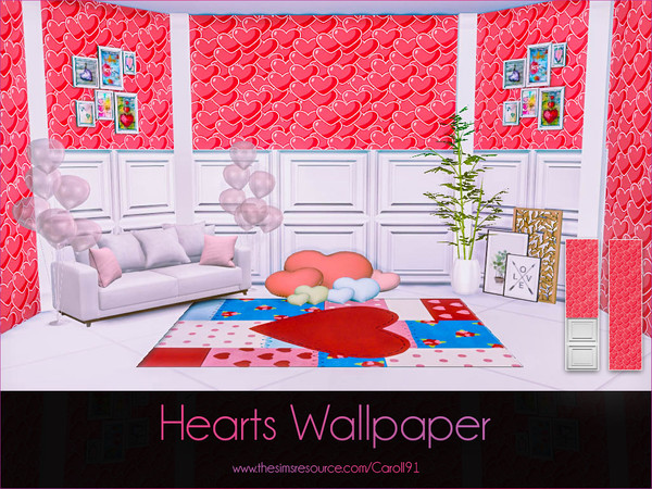 Sims 4 Hearts Wallpaper by Caroll91 at TSR