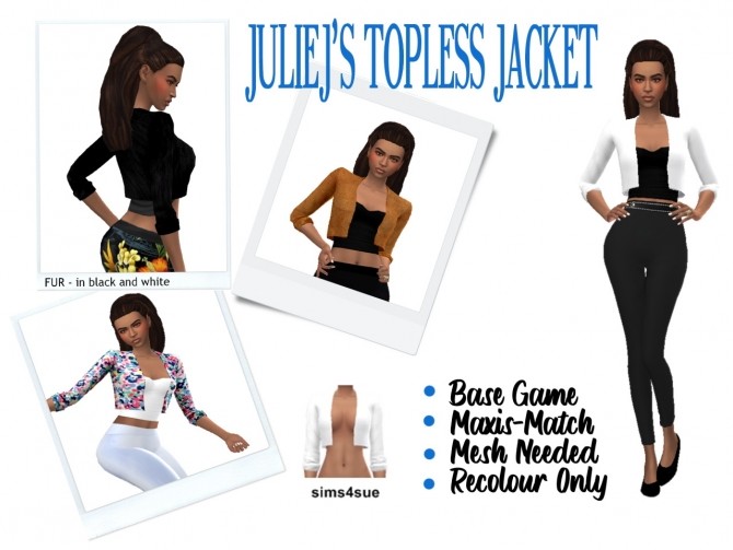 Sims 4 JULIEJ’S JACKET Recolors at Sims4Sue