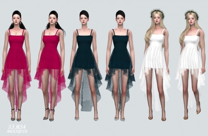 Sims 4 Wedding Mini Dress V2 at Marigold