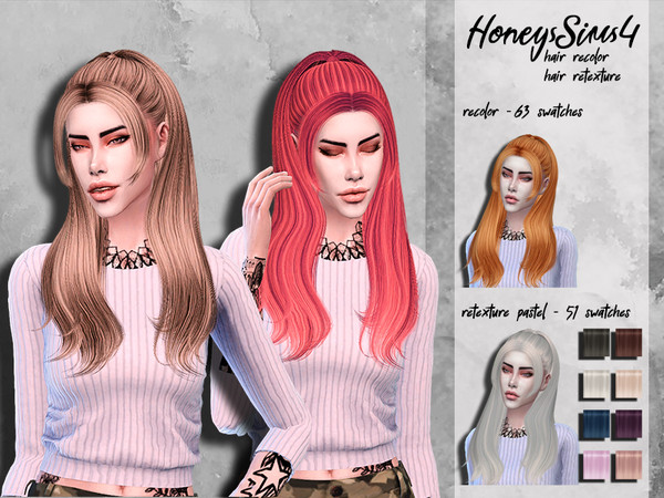 Sims 4 Hair retexture TsminhSims Jen by HoneysSims4 at TSR