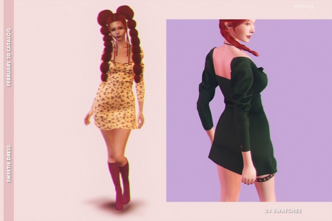 Sims 4 February Catalog 2020 dress & pumps at SERENITY