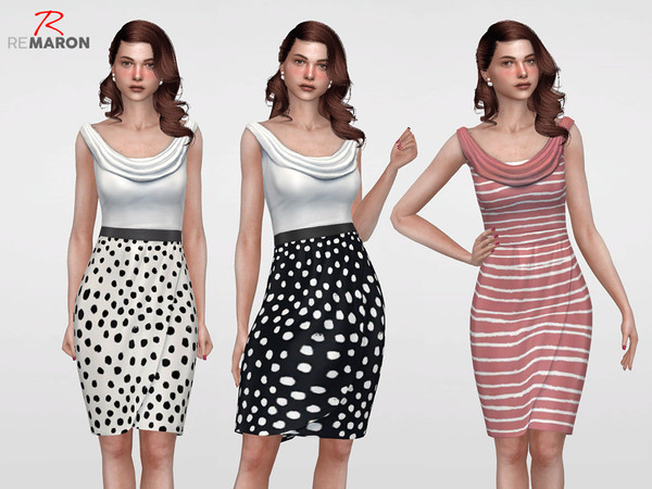 Sims 4 Abstract Dress by remaron at TSR