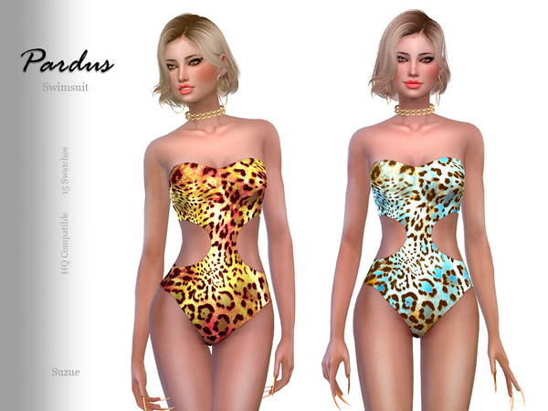 Sims 4 Pardus Swimsuit by Suzue at TSR