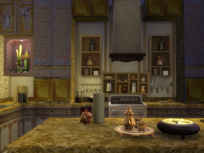 Sims 4 Royal Golden Kitchen at Anna Quinn Stories