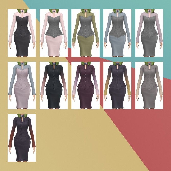 Sims 4 Crypt Dress Corset & Pencil Skirt S3 Conversion at Busted Pixels