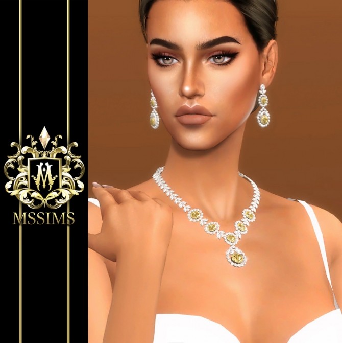 Sims 4 ROMANTIQUE NECKLACE & EARRINGS VALENTINE COLLECTION at MSSIMS