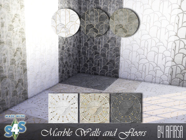 Sims 4 Marble Walls and Floors at Aifirsa