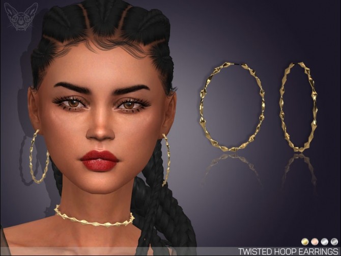 Sims 4 Twisted Hoop Earrings at Giulietta