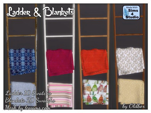 Sims 4 Ladder & Blanket by Oldbox at All 4 Sims