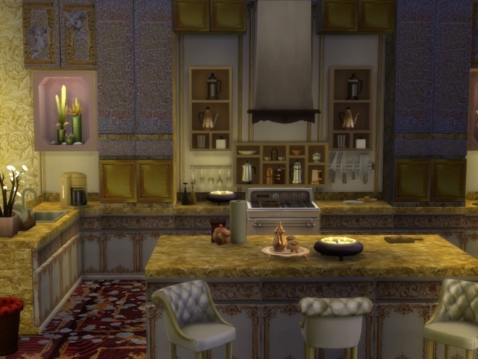 Sims 4 Royal Golden Kitchen at Anna Quinn Stories