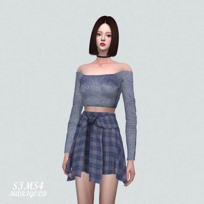 Sims 4 Tied Mini Skirt V2 at Marigold