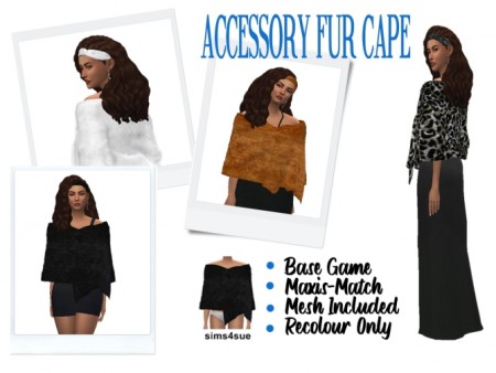 FUR CAPE ACC at Sims4Sue
