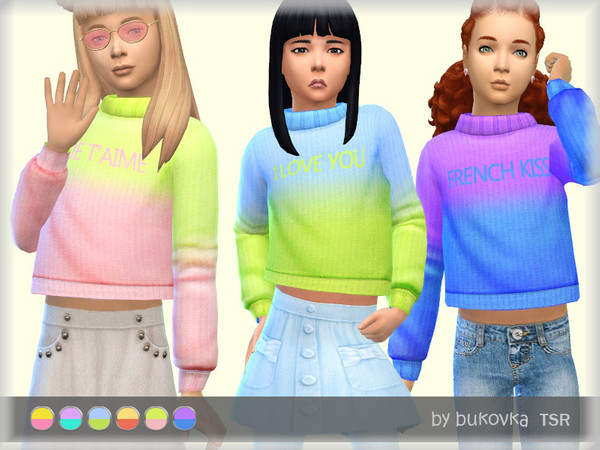 Sims 4 Gradient Sweater by bukovka at TSR